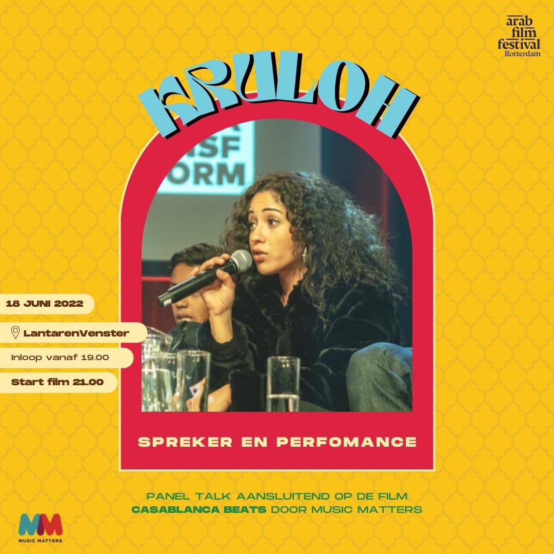 In samenwerking met <a href="/ArabfilmNL/">Arab Film Festival</a> gaan wij voorafgaand aan de film Casablanca Beats in gesprek met <a href="/OuassimaTajmout/">Ouassima</a>, Kruloh en Samira. Tickets voor de film en het voorprogramma haal je hier: lantarenvenster.nl/programma/casa…