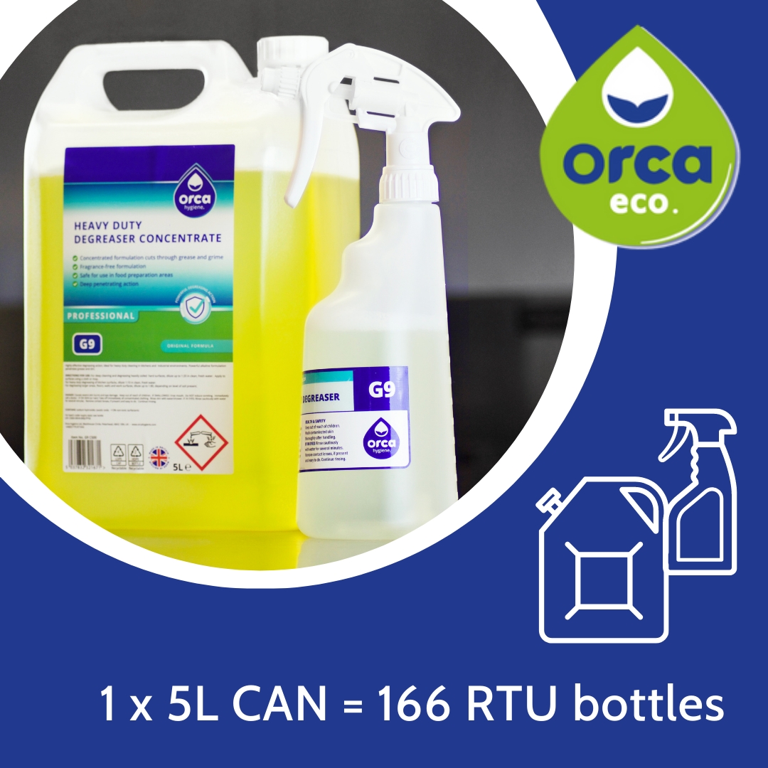 #WorldRefillDay - a day to think about reducing plastic pollution by using refill products. At Orca, we have a lot of concentrated solutions, significantly reducing the amount of plastic packaging required. 1 of our 5L concentrate cans = 166 Ready to use trigger bottles.