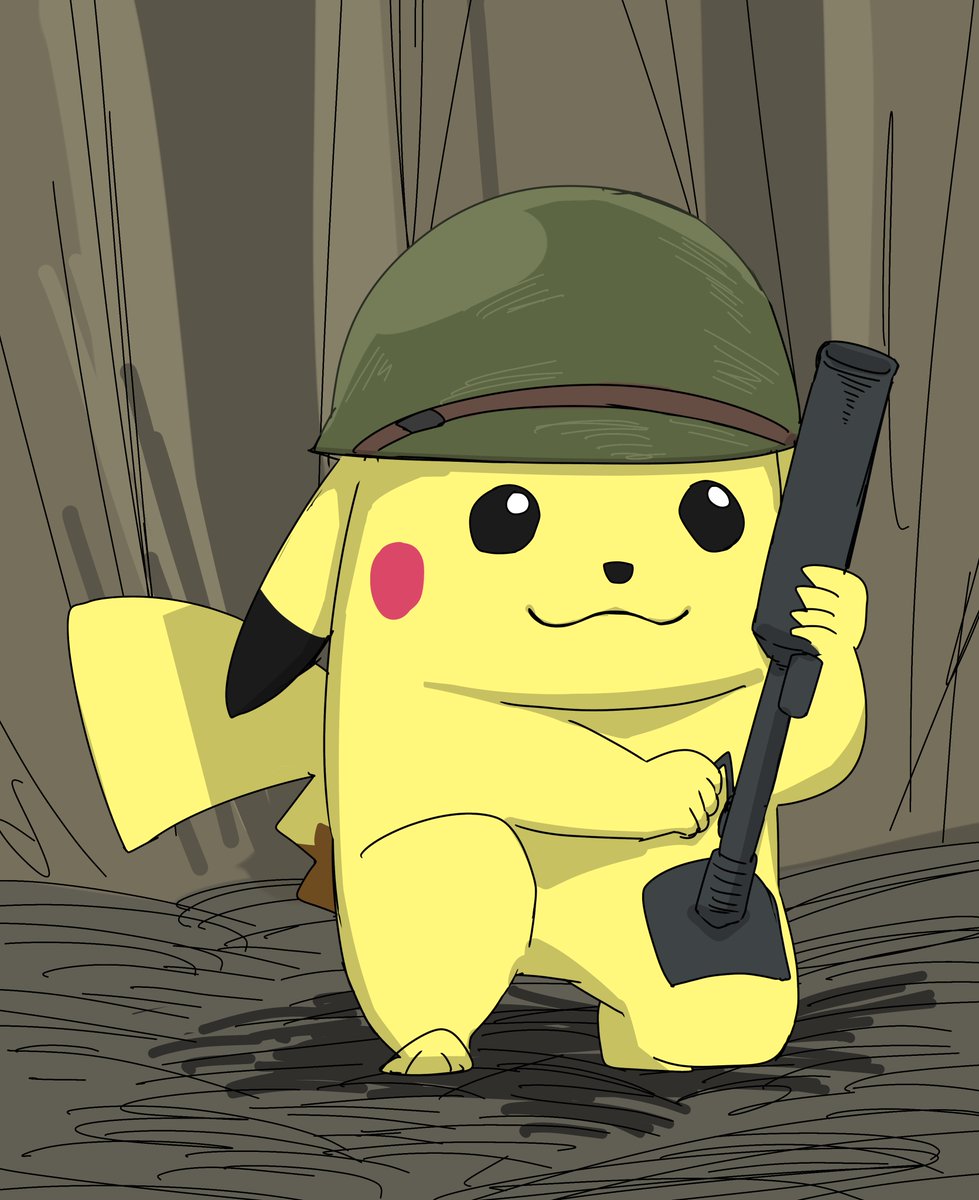 pikachu pokemon (creature) weapon helmet no humans solo holding holding weapon  illustration images