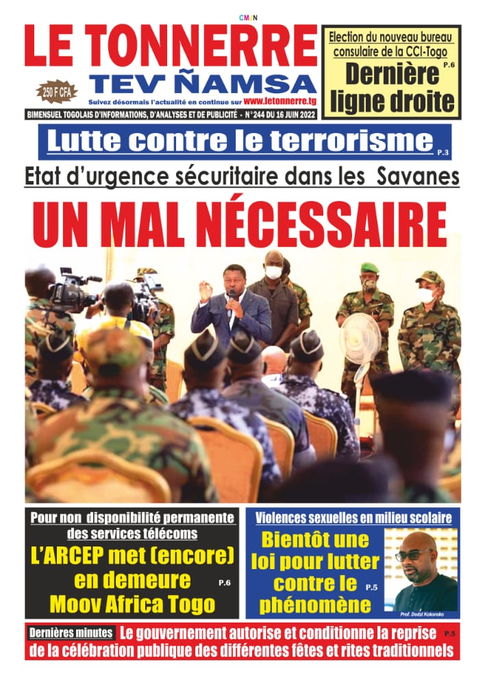 Perspective724's tweet photo. Ne ratez pas le numéro 244 du journal LE TONNERRE de ce jeudi 16 Juin 2022.
Ici, et nulle part ailleurs!
Excellente lecture! Rendez-vous sur la plateforme https://t.co/R5yr2blenk

SURTOUT ABONNEZ-VOUS
#TgTwittos #Togo #Tonnerre #Perspectiveinfo https://t.co/gdOoaEksMD