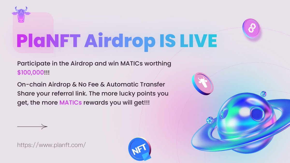 planft_web3's tweet photo. Launching in @Planft_web3  Global Beta, $100,000 MATIC for Participants.🌕
https://t.co/BzfuX01JhV

#web3 #metaverse #NFTs #PlaNft #NFTCommmunity https://t.co/aZNn6L44aj