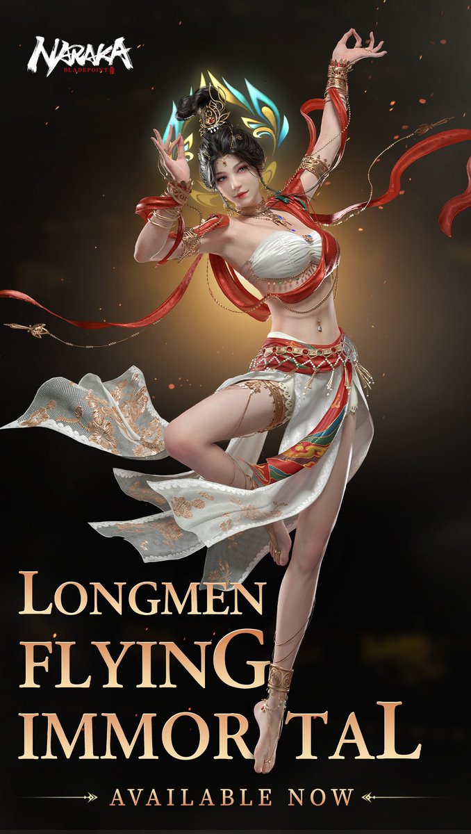 DeNaraka's tweet photo. Verwirre deine Gegner mit den Farben des Longman - Flying Immortal Outfits für Matari, ab sofort erhältlich! https://t.co/XxpmN5Mnkv