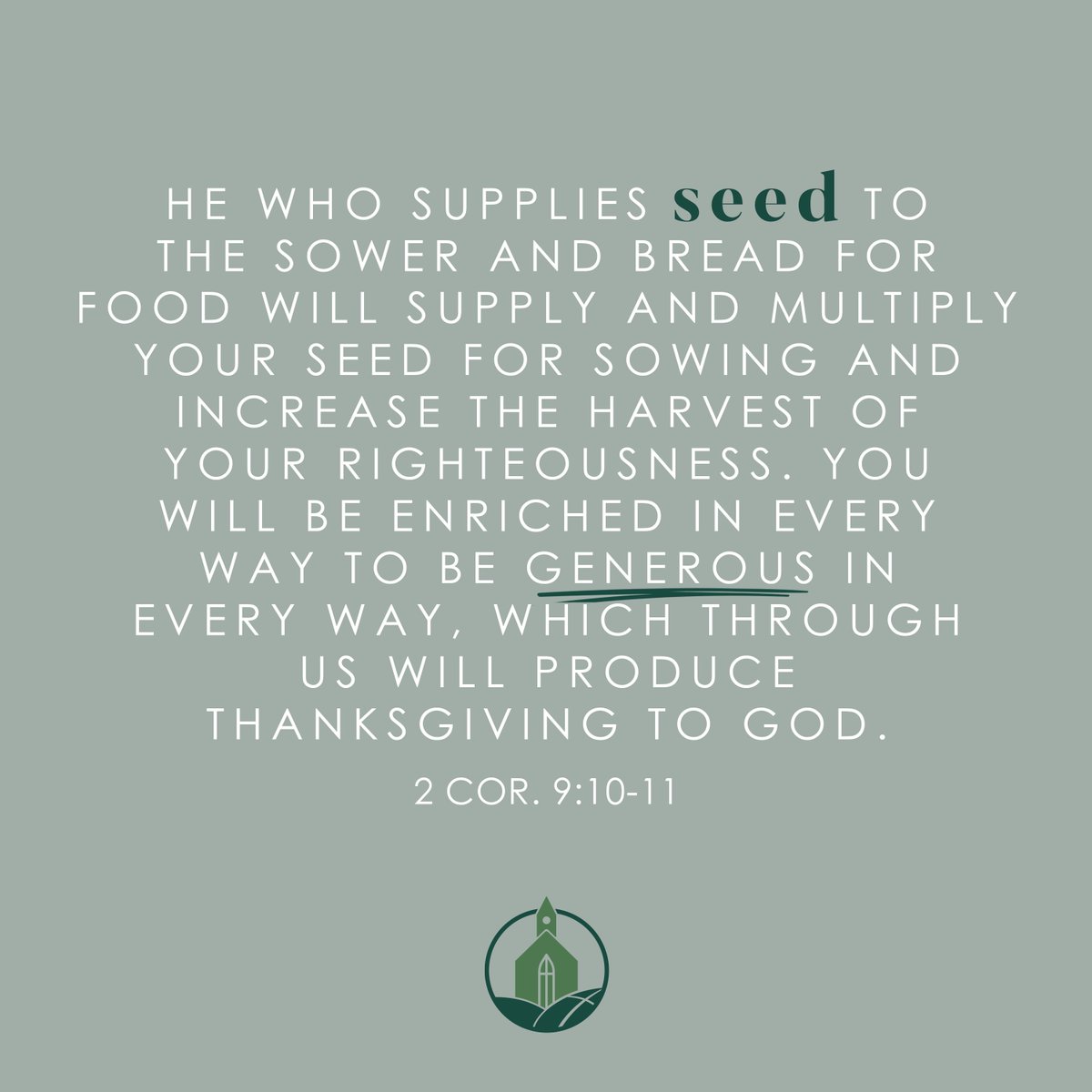 BFofSC's tweet image. Praise God who gives us the seed we need to be generous! What has God given you today, that you can use to bring Him praise?