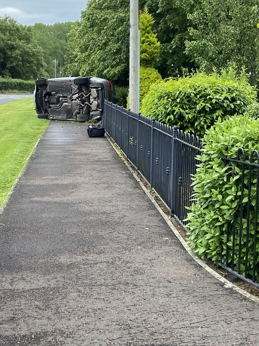 jordan_utv's tweet photo. To the drunk driver and his mate who rolled their car out the front of my house at lunchtime….I hope the police helicopter finds you in the field you ran off into. https://t.co/D00wFklUWn