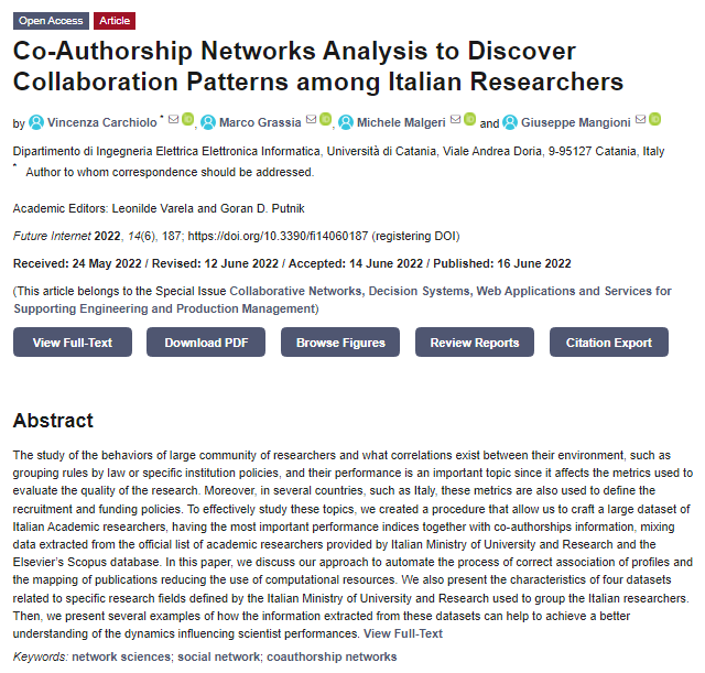 Future Internet_MDPI (@futureinternet6) on Twitter photo A new paper was published by Giuseppe Mangioni et. al., Italy.
Co-Authorship Networks Analysis to Discover Collaboration Patterns among Italian Researchers
#networksciences
#socialnetwork
#coauthorshipnetworks
mdpi.com/1999-5903/14/6… A new paper was published by Giuseppe Mangioni et. al., Italy.
Co-Authorship Networks Analysis to Discover Collaboration Patterns among Italian Researchers
#networksciences
#socialnetwork
#coauthorshipnetworks
mdpi.com/1999-5903/14/6…
