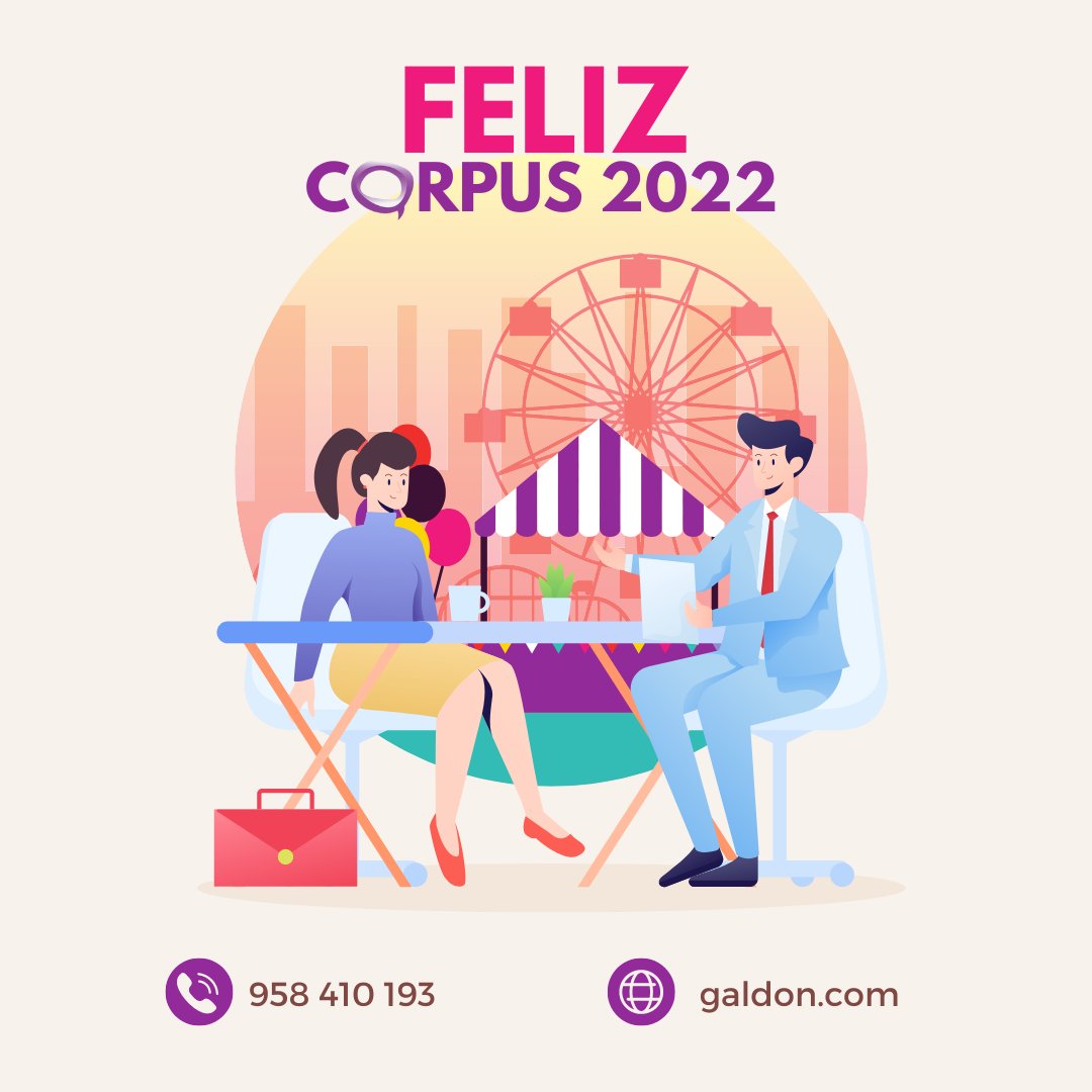galdonsoftware's tweet photo. Desde el #EquipoGaldón les queremos desear un Feliz Corpus; #Granada está de Feria, y siempre es un lugar ideal para pasarlo bien y, por qué no, hacer negocios 🙃 https://t.co/jA1IZeyXLw