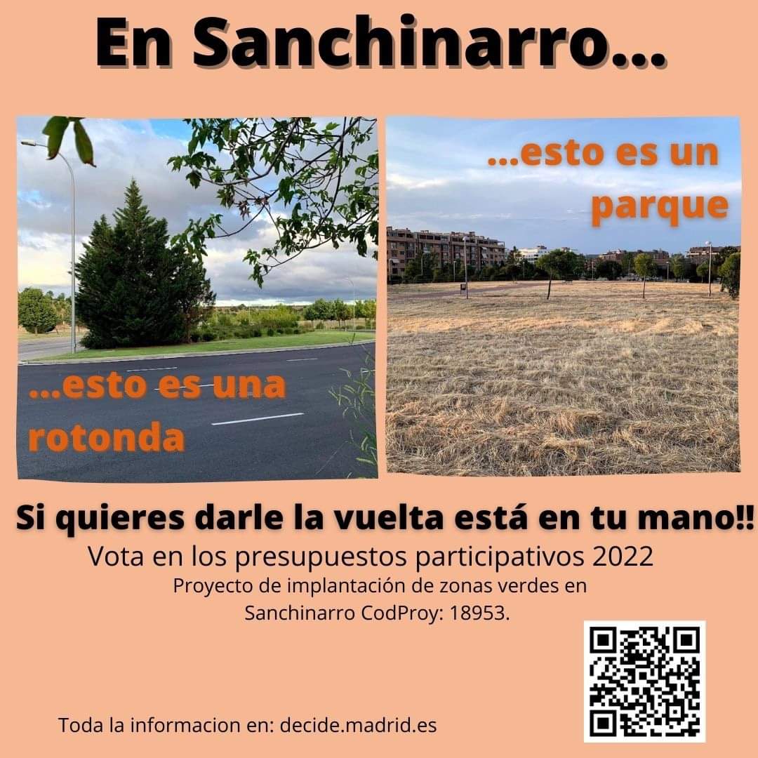 PorSanchinarro's tweet photo. ¡¡VAMOS!! Tambien puedes votar presencialmente las mejoras de nuestro barrio propuestas en los presupuestos en: 
Hiper Bazar Long 
Obrador de Goya 
Farmacia Principe Carlos
Restaurante Ni Hao
Restaurante Do Meigo
Restaurante El Sanabrés https://t.co/L8mJV7wjxJ
