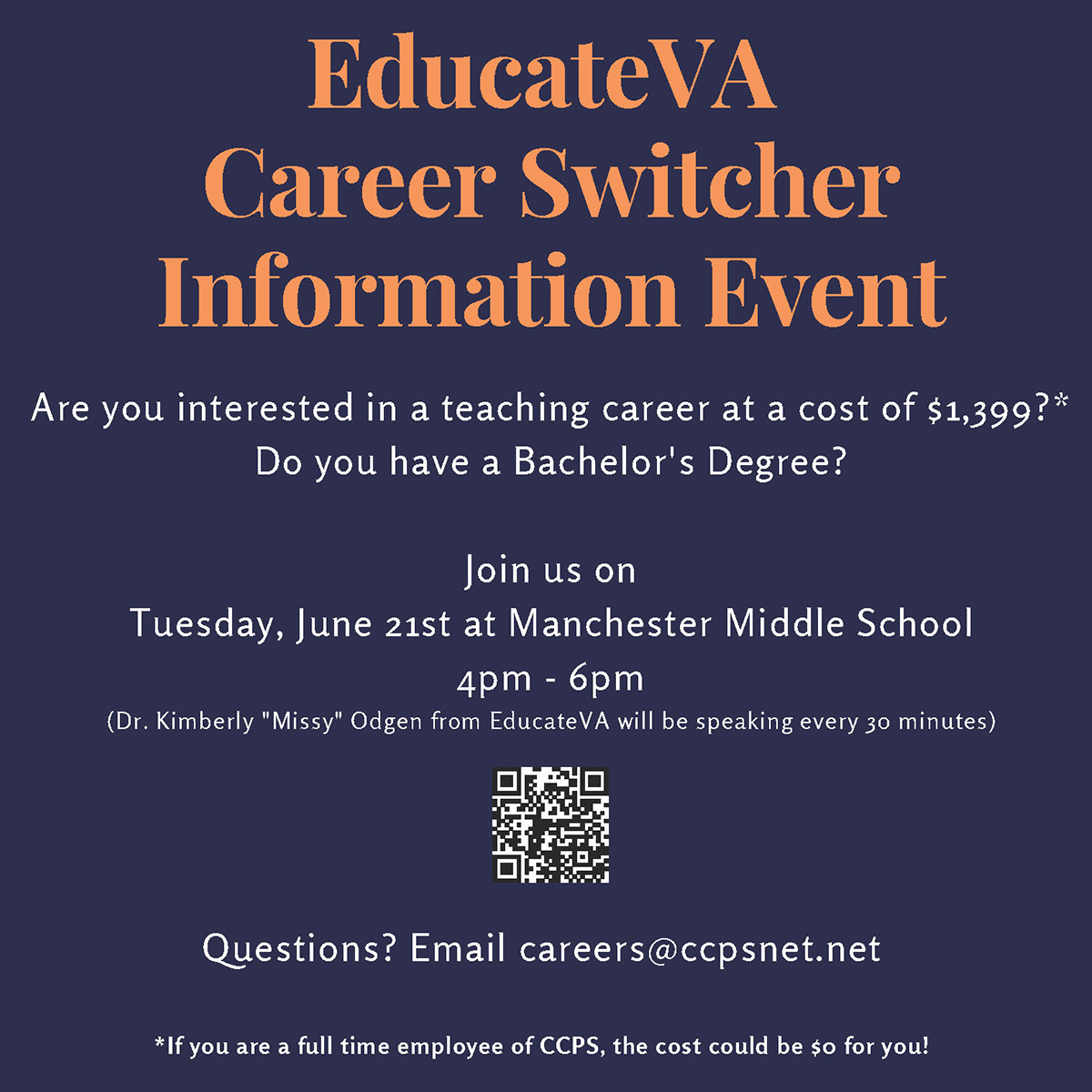 Chesterfield Schools on Twitter: "Could teaching be your next career ...