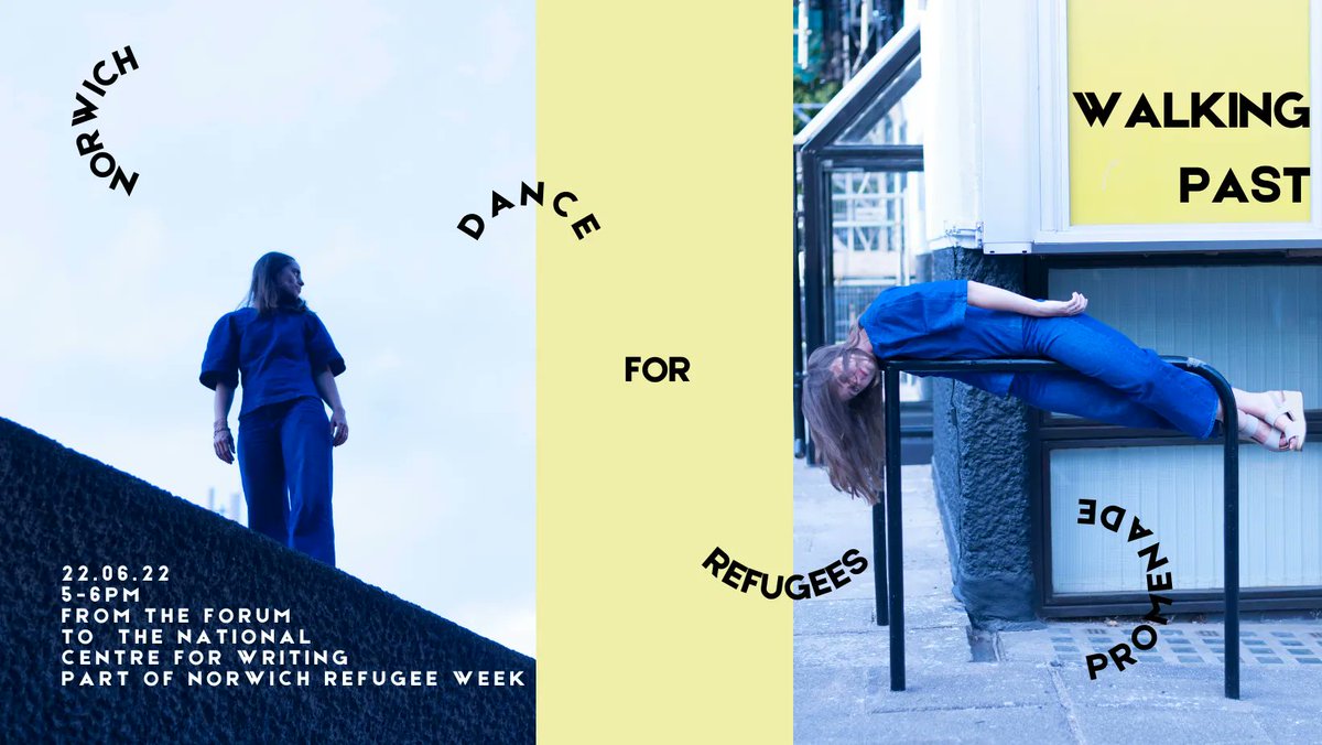 Walking Past is a dance promenade happening over Norwich during Refugee Week. Follow professional dancers @incahootsdance @emilythomasdance <a href="/emmaz/">엠마</a> 
THE DATE CHANGED to Wednesday 22nd of June
5PM Start at the Forum Reception > buff.ly/3xnrNAd