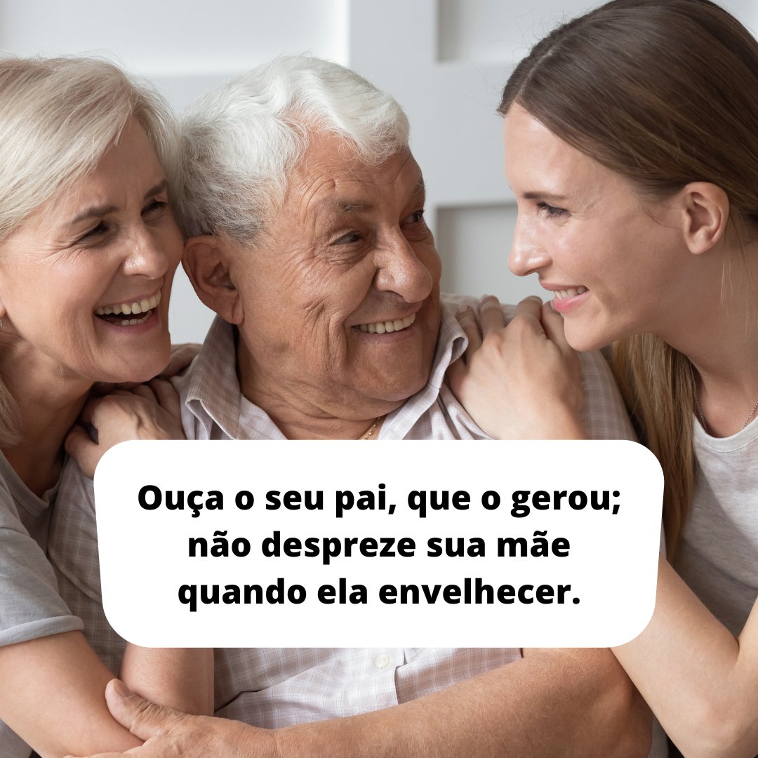 Ouça o seu pai, que o gerou; não despreze sua mãe quando ela envelhecer. Provérbios 23:22.

#leiaabiblia #biblia #versopreferido #versobiblico #conselho #proverbios
