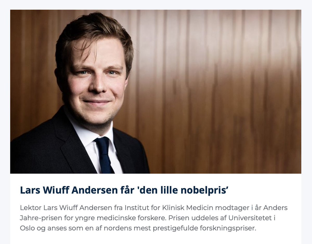 Research Center for Emergency Medicine (@recem_cfa) on Twitter photo A huge congratulations to <a href="/LarsWAndersen1/">Lars W Andersen</a> for receiving the The Anders Jahre Award for young researchers! 👏👏
Read more:
🔗bit.ly/3MXx5s3 (in Danish)
🔗bit.ly/3xXChrD (in English) A huge congratulations to <a href="/LarsWAndersen1/">Lars W Andersen</a> for receiving the The Anders Jahre Award for young researchers! 👏👏
Read more:
🔗bit.ly/3MXx5s3 (in Danish)
🔗bit.ly/3xXChrD (in English)