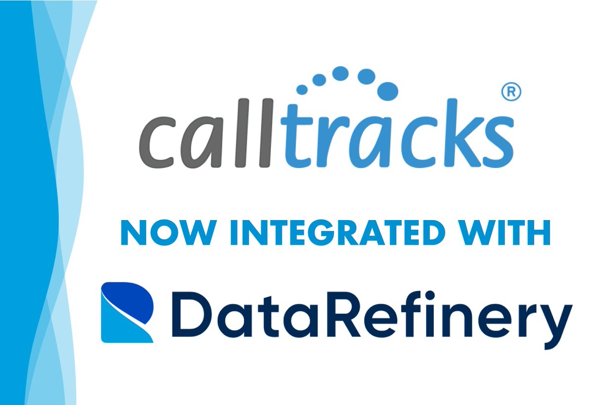 Calltracks has now been integrated with all-in-one data platform @DataRefinery_

Combine multiple data sources, now including Calltracks, and power all organisational activities from a single reliable source.

#TheDataRefinery #Calltracks