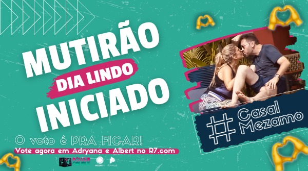 💛 MUTIRÃO DIA LINDO

 😘 A CADA 10 VOTOS MANDEM UM EMOJI AQUI

⏰ ENCERRAMENTO 12H

📺 O VOTO É PRA FICAR! VOTE ADRYANA E ALBERT NO R7

📱LINK: bit.ly/38rJHsW

#DRPowerCouple #PowerCouple