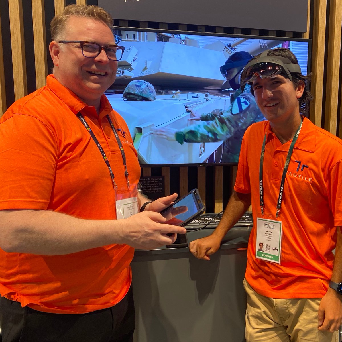 taqtile's tweet photo. Day 4 - Having some great conversations about how #AugmentedReality  is becoming pivotal in MRO digitization efforts @cogeseurosatory  - proven technology, fully secured. 

#defense  #Eurosatory2022 #Collaboration  
#Connectivity #CollaborativeCombat https://t.co/vFtFDkYEg6
