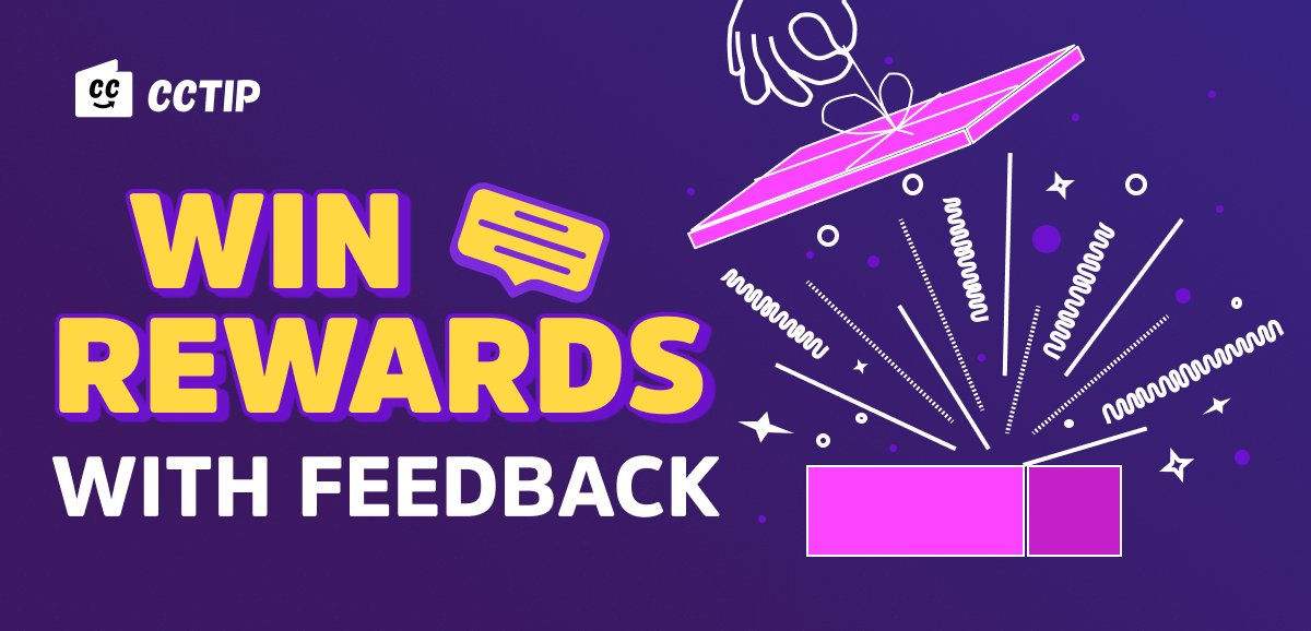 🎊 Win Rewards for Best Feedback to CCTIP!  🎊

🎁 Up to 10 USDT pre user with detailed and useful feedback 
🎗Number of winners: No limit 
⏱ Contest duration: 7 days
✅Retweet➕fill up this form: forms.gle/dtFaEPwu3CU8ft…
