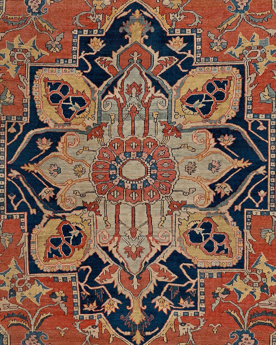 pcollection_p's tweet photo. 150 years old, Antique SERAPI HERIZ RUG!
Enthrallingly stylized, this robust Serapi Heriz persian carpet! 

Early Serapi Heriz room size rugs, such as this nuanced carpet, in good condition and woven before the commercial period! #heriz https://t.co/q9XMKMSZ2Q