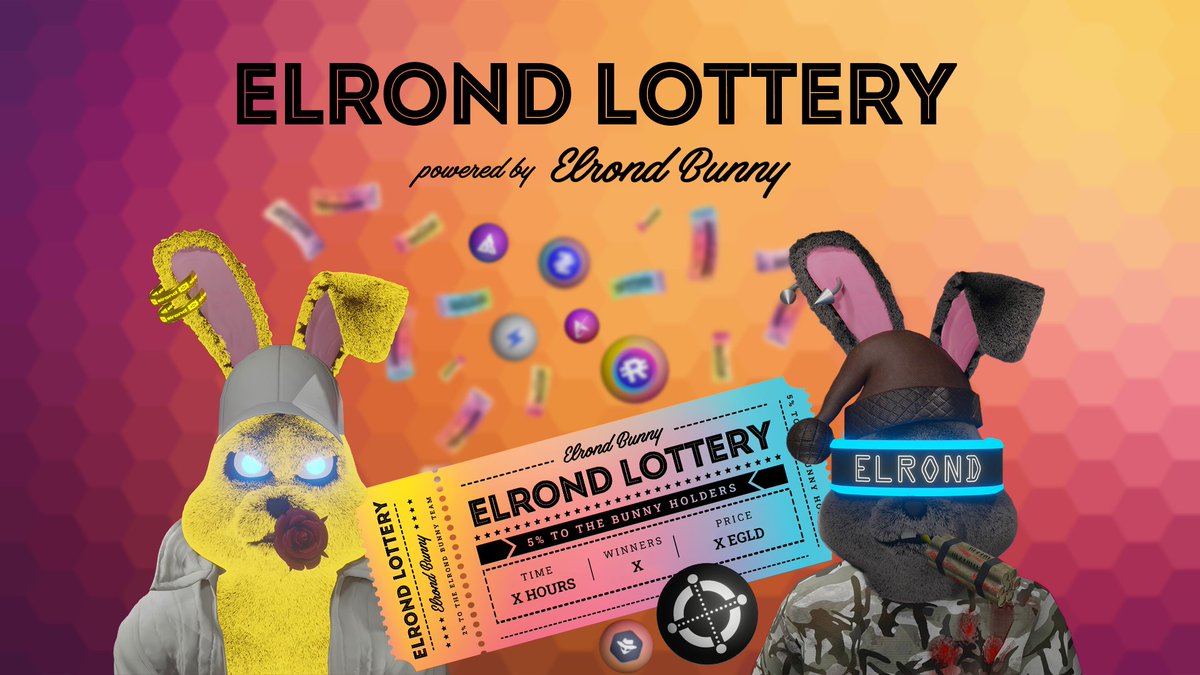 JiRaYa_OG's tweet photo. 🎁GIVEAWAY ALERT 🎁

To celebrate the launch of the #ElrondBunny lotteries game page, 1 #NFT to be won on this post

To participate

1️⃣ Follow @ElrondBunnyNFTs and @JiRaYa_OG ✅️
2️⃣Like and RT this post 🔄
3️⃣Tag 3 (or more) friends 👪

Lottery page link👇 https://t.co/yraqTqSy2R https://t.co/V9q6yz9dv1