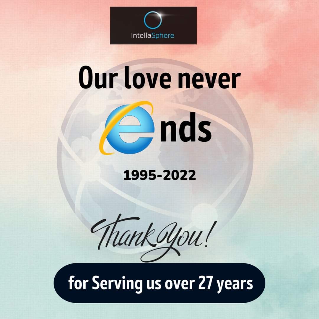 Intella_India's tweet photo. Netizens have been giving their Goodbye's to their favorite and first-ever Internet browser " Internet explorer " as Microsoft has announced that it is shutting down this browser which was initially started in 1995. 

#internetexplorer #internetexplorershutdown #Microsoft https://t.co/7QgbIlEJUr