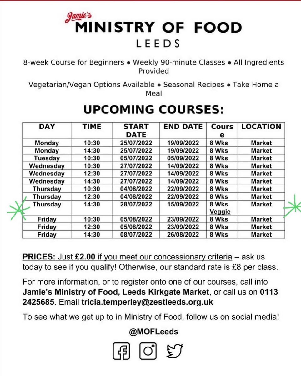 The veg course is back with a banger!!

After the amazing success of the Ministry of Food’s first ever fully meat-free eight week cookery course we have launched our Veg Course!

#cookingclasses #leedsvegetarian #sustainablefood #keepcooking #leeds
