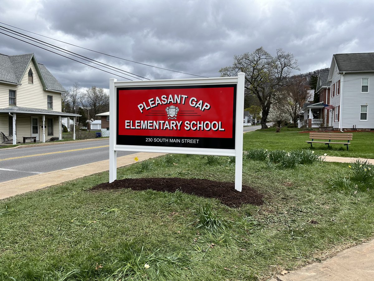 New sign at Pleasant Gap Elementary School made possible by Eagle Scout who once attended the school. basd.net/Page/15709