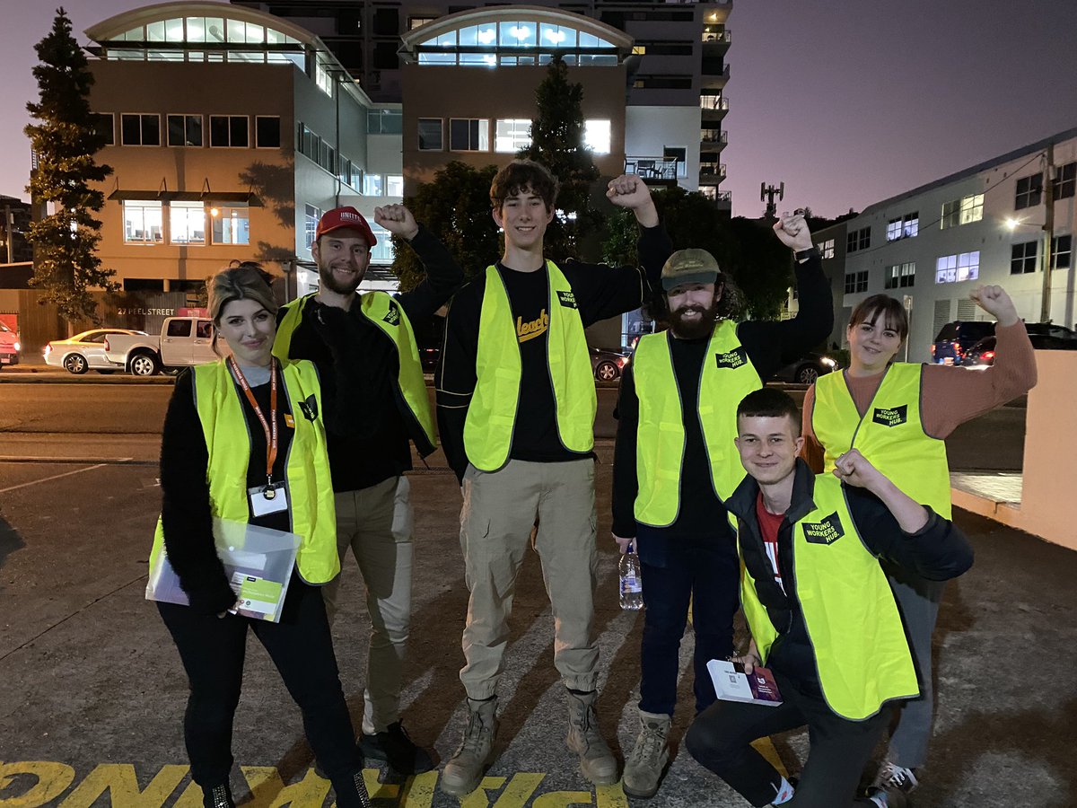 Hello from some legends talking to Mantle Group workers tonight ✊