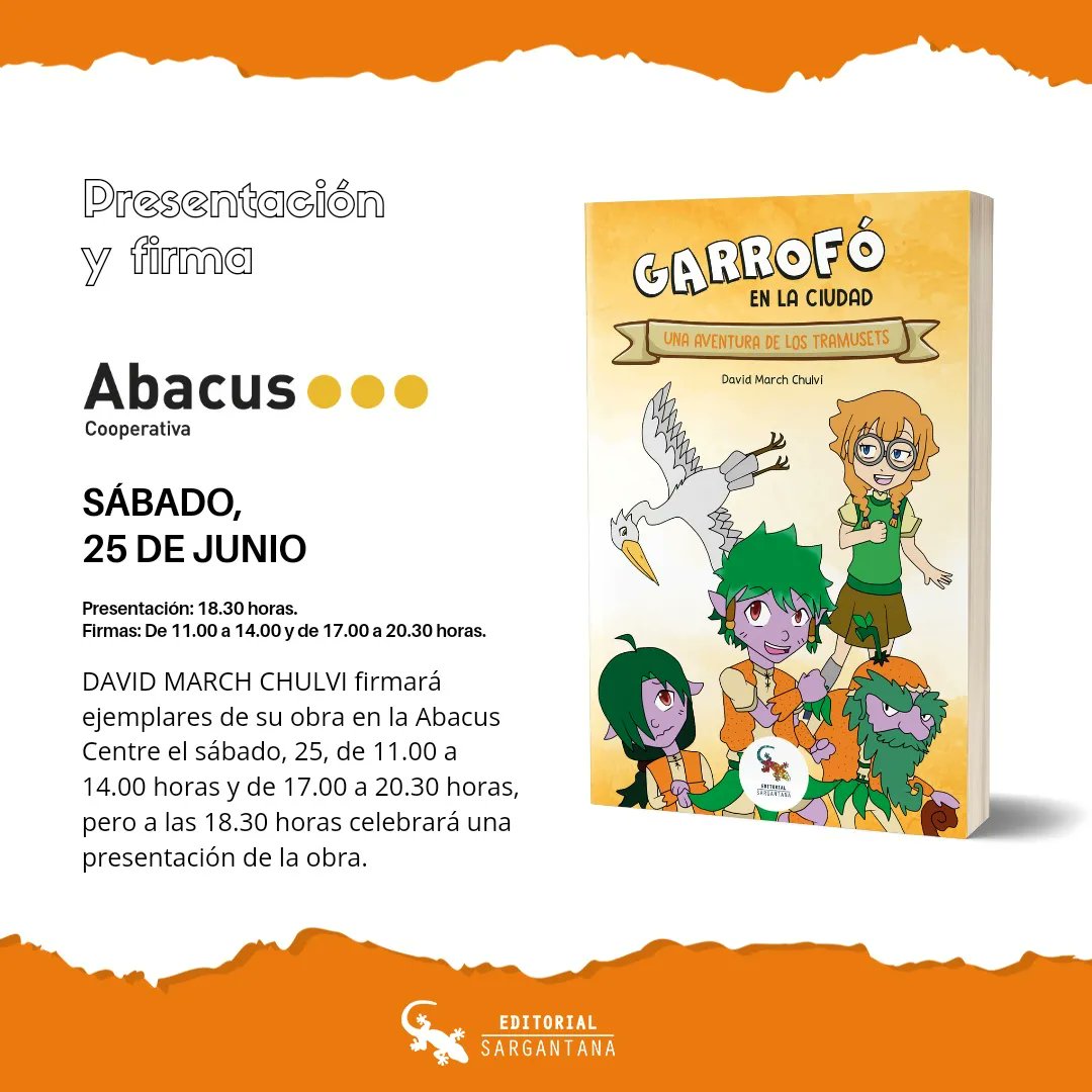 Ed_Sargantana's tweet photo. AGENDA - Nuevas opciones para disfrutar de firmas y presentaciones. En este caso, las de David March Chulvi y @oscarhercam

#firmas #presentaciones #novedades #agenda #editorialsargantana #sargantana #sargantanamola https://t.co/pf5cVMobaH