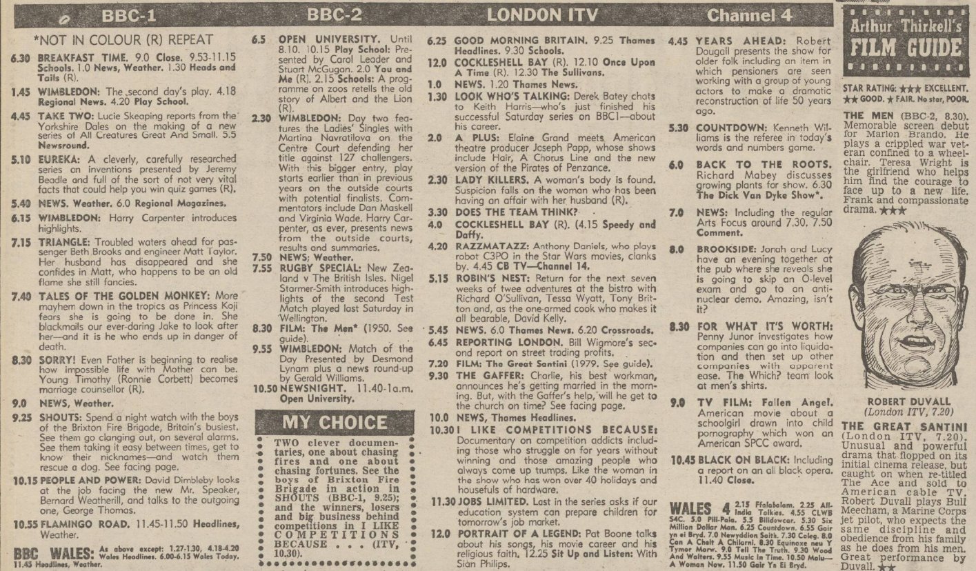 Archivetvmusings on Twitter "OTD in 1983. Wimbledon dominates the BBC2