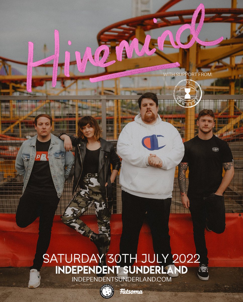 Just Announced! Sunderland rockers @hivemind_uk are back with a big summer headline show at Independent, following a slight line-up change. They'll be joined by heavy-hitting newcomers @tonowhereband plus more TBA. 🎫 Tickets are on sale now from fatso.ma/VXqE