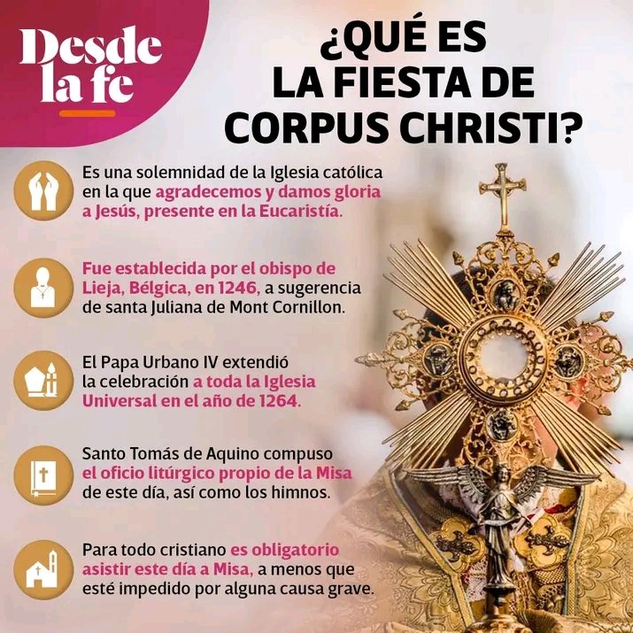 PerlaCorp's tweet photo. "El que come mi carne y bebé mi sangre, tiene vida eterna"
Jn.6, 51-58
#Corpus2022
#CorpusChristi
#DiosDeAmor
#SantaEucaristia
#SalvaAlEcuador https://t.co/3sKxrxpyhY