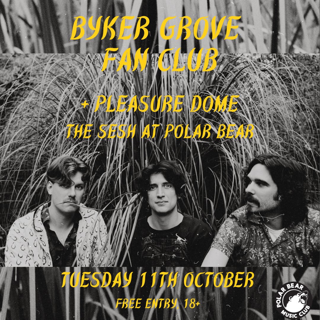 *SESH ANNOUNCEMENT* @b_g_f_c + Pleasure Dome play @theseshhull on Tue 11th Oct! FREE ENTRY / 18+ LIVE MUSIC - DJS TIL LATE Post Macho Noise Pop trio @b_g_f_c channel their fury via angular guitars, muscular rhythms, and sardonic vocals dripping with bile and malice. #Hull