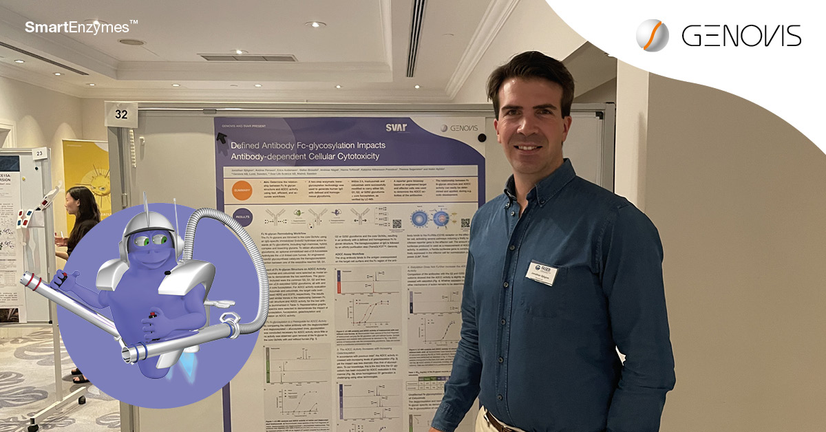We're presenting a poster at the #MGC22 meeting in Lisbon! The poster is entitled “Defined Antibody Fc-glyosylation Impacts Antibody-dependent Cellular Cytotoxicity”. Welcome to poster# 32!
genovis.com/products/trans…
#genovis #smartenzymes #transglycit