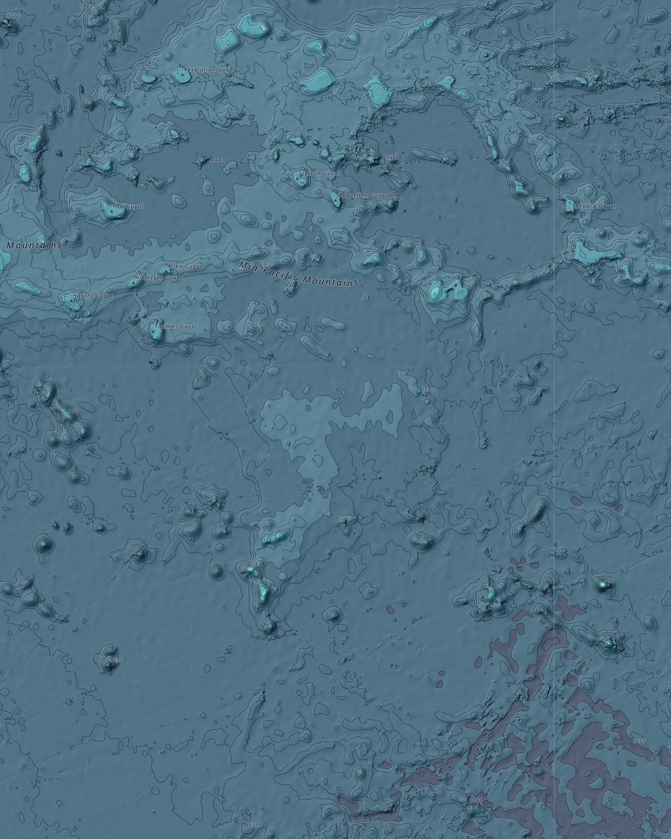 Mariana Trench and eastward seafloor bathymetry. GEBCO is an amazing resource. #GIS #esri