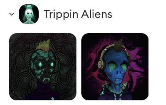 <a href="/DenUkraine1/">NFTDN 🇺🇦</a> <a href="/Trippin_Aliens/">Trippin' Aliens 🛸</a> <a href="/opensea/">OpenSea</a> Love the art