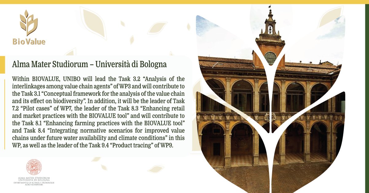 BiovalueProject's tweet photo. 🤝 Meet our #partner @Unibo❗️
🟢 Visit the #website of #UNIBO: https://t.co/y86RcBCWY9
🟢 Visit the @BiovalueProject website: https://t.co/WMn6xgcjfr
#H2020 #Biodiversity #Agrobiodiversity #fork2farm #consortium #introduction https://t.co/Xqb2dMhiaP