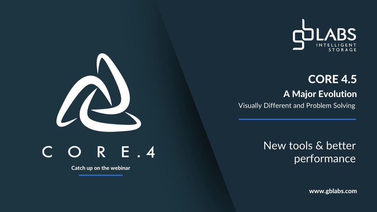 GB_Labs's tweet image. CORE 4.5 brings a lot to the table, from new tools to better performance to the upgraded kernel. Find out more on this new release by watching the webinar here - youtu.be/V-AYfLfjwEc 
#IntelligentStorage #FlexibleFuture #HowSpeedMatters