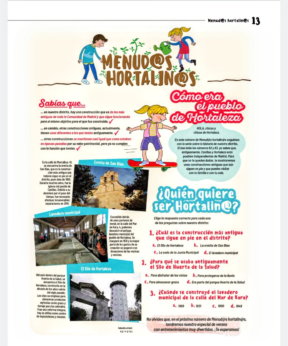 En el número de <a href="/HortalezaPV/">Hortaleza Periódico</a> que acaba de salir, continuamos con la serie dedicada a la historia de nuestro distrito. En este caso, presentamos tres sitios históricos que se pueden visitar: la ermita de San Blas, el lavadero municipal y el Silo de Huerta de la Salud.