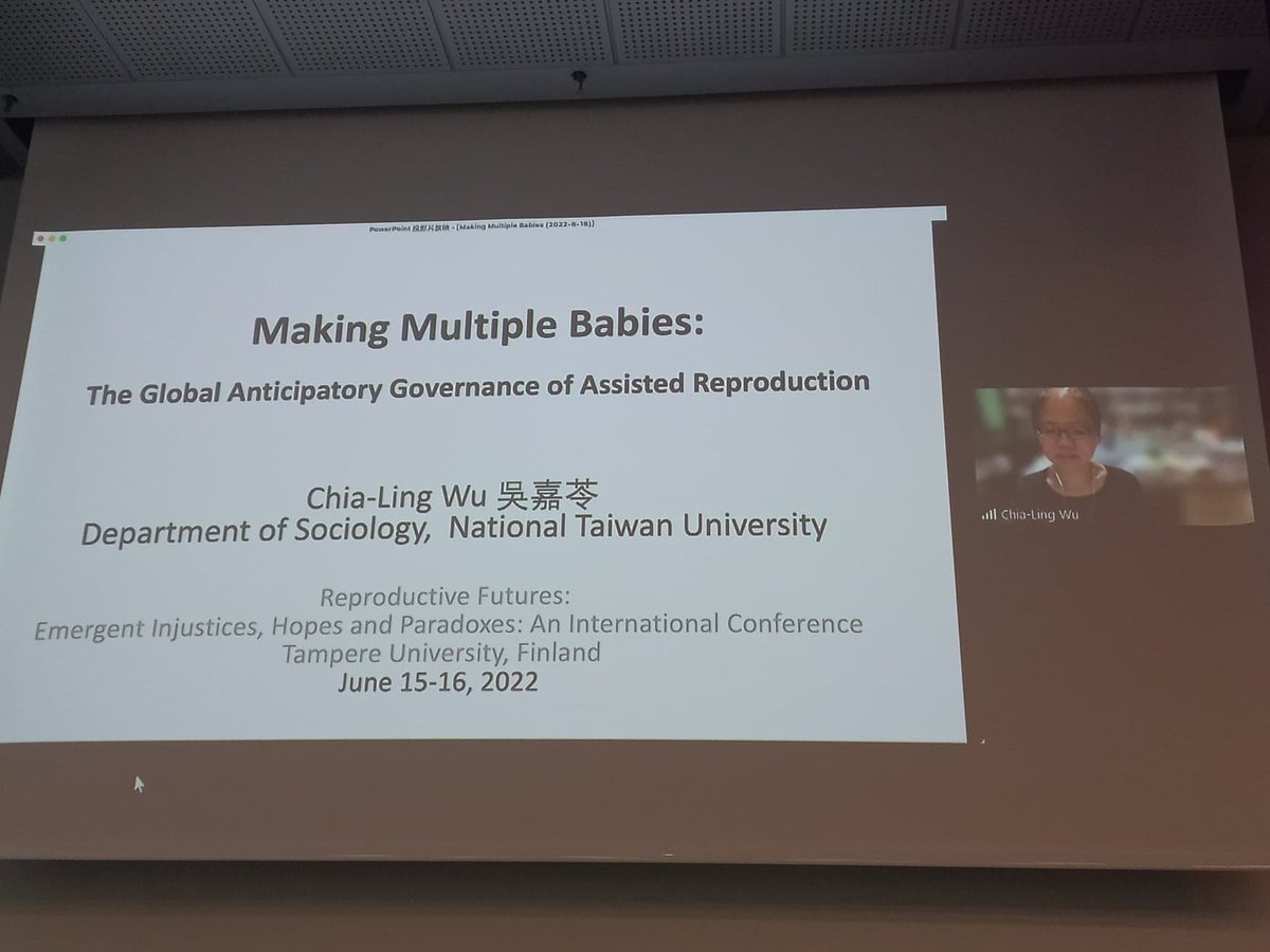 4ht keynote of #reprofutures2022 Professor Chia-Ling Wu thinks with anticipation to unpack diverse number governance in the case of the number of embryo transfer. <a href="/reprofutures/">Lisääntymisen tulevaisuus</a> <a href="/ReproSoc/">ReproSoc</a> @Skr_fi <a href="/SuomenAkatemia/">Suomen Akatemia | Research Council of Finland</a>