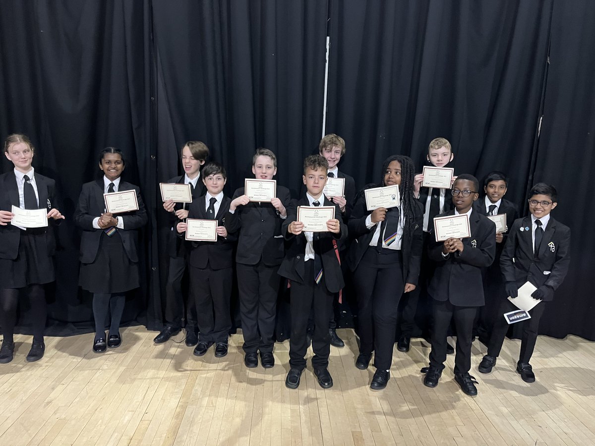 becketcs's tweet photo. We were delighted to award and celebrate together the winners of the Junior Maths Challenge in Year 7 and 8 - many congratulations to you all!
#TeamTBCS #MissiontoExcellence #OLICATcommunity https://t.co/DbRKXNmYMC