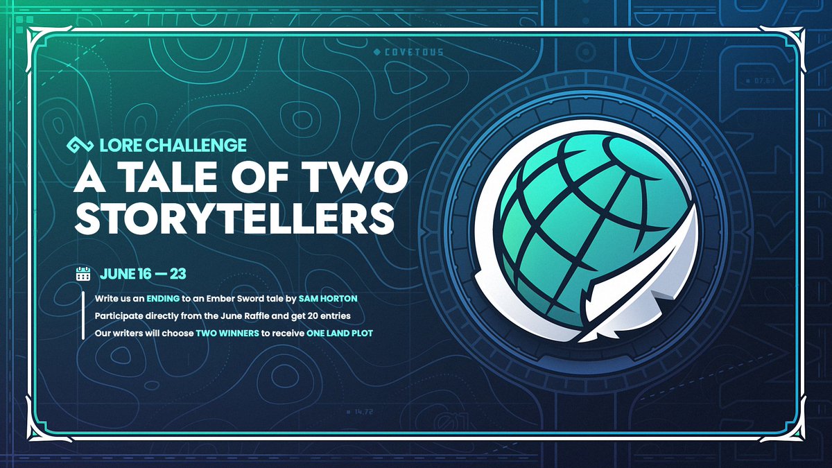 PlayEmberSword's tweet photo. πCalling all storytellers! Our next competition awaits π
- Head over to https://t.co/ADkTzr3eX0
- Participate by writing an ending to the story by our Narrative Designer Sam Horton
- 2 winners receive one plot each
Deadline - June 23rd π https://t.co/C8Px2dl7aQ