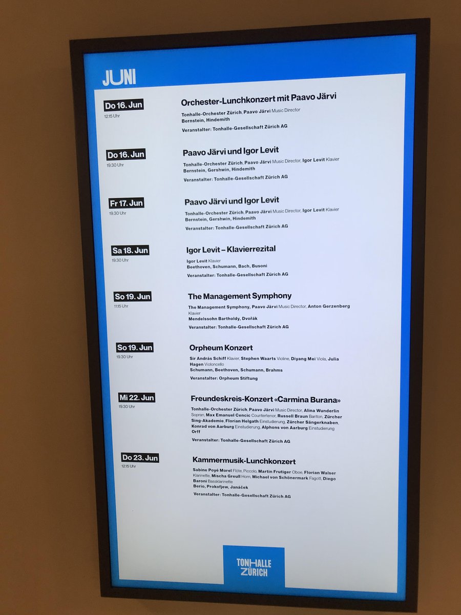 Pround to see our concert in Tonhalle Zuerich advertised among some very renowned ensembles and musicians. #ManagmentSymphony Tickets still available tonhallezuerich.ch/konzerte/kalen…
