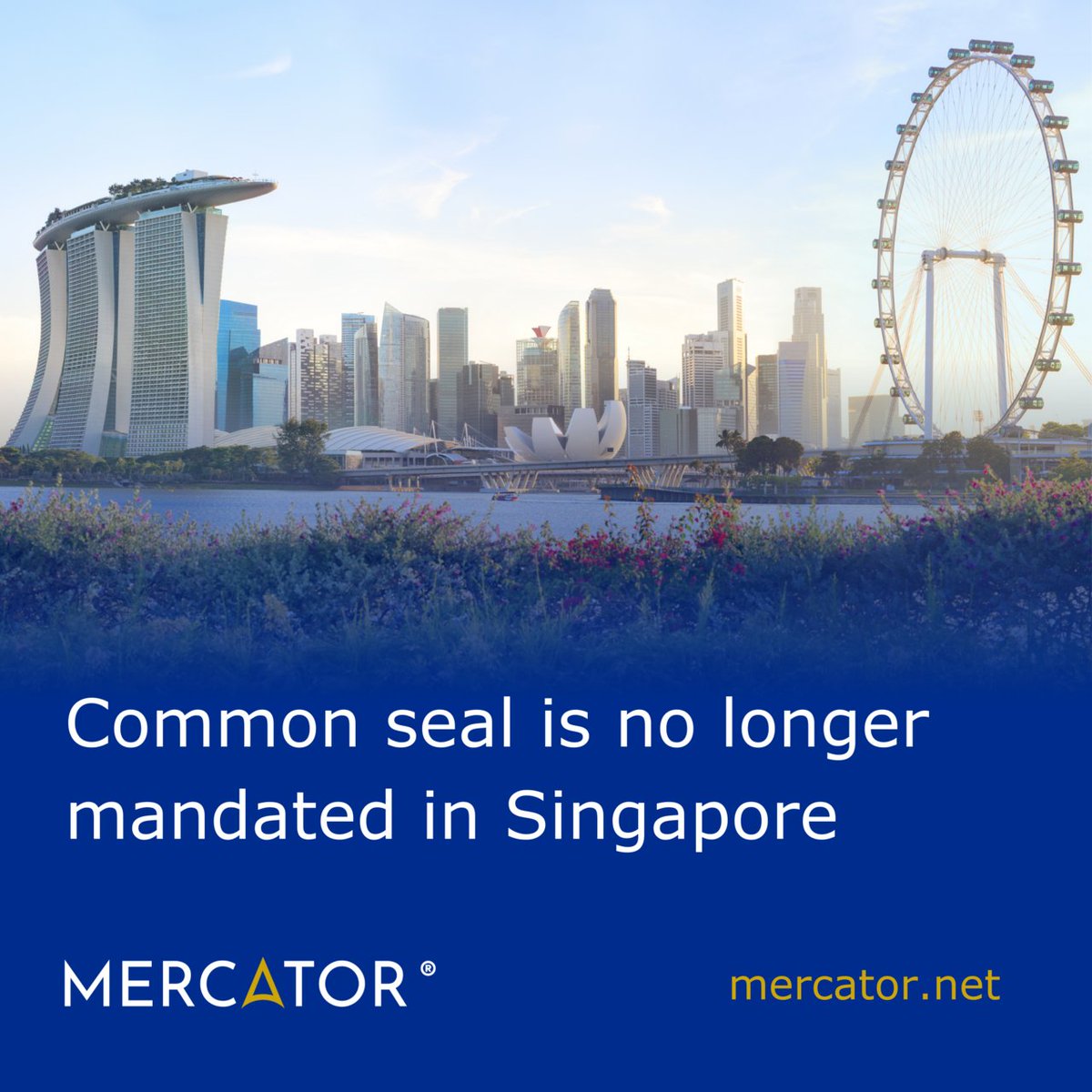 MercatorbyCitco's tweet photo. Common seal is no longer mandated in Singapore.
New regulation permits companies to refrain from attaching the seal on all documents it intends to execute, and remove the requirement of a seal at a constitutional level.
Read more: https://t.co/663viSFEua
#Singapore #RegUpdate https://t.co/hByw6fmuMa