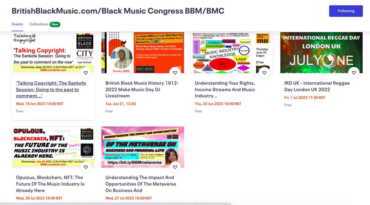 <a href="/remiharrismbe/">Remi Harris MBE</a> #BBMM British Black Music Month June-July

📢Power-boost your #Music #Industry #Knowledge #Copyright #IncomeStreams #NFTs #Metaverse #Reggae

#free .<a href="/Zoom/">Zoom</a> forums

📢#IRDUK International Reggae Day UK #JulyOne focus &gt;#Southampton &gt;#Bristol
⏬
BBM.eventbrite.com