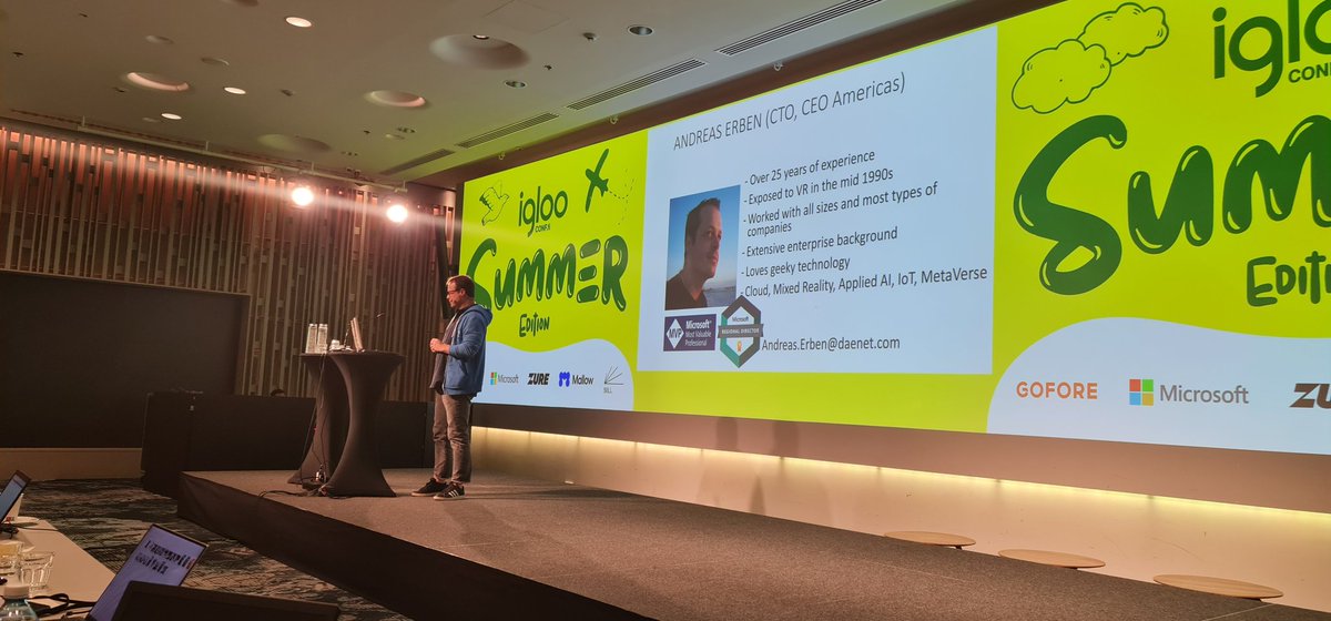 Next up on #iglooconf the incomparable and amazing <a href="/andreaserben/">andreaserben</a> #mvpbuzz #Azure