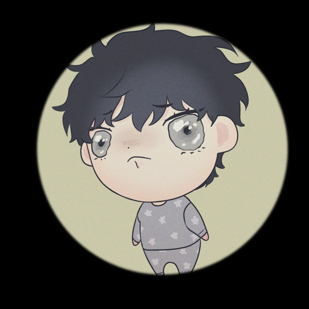 solo black hair 1boy male focus grey eyes chibi short hair  illustration images