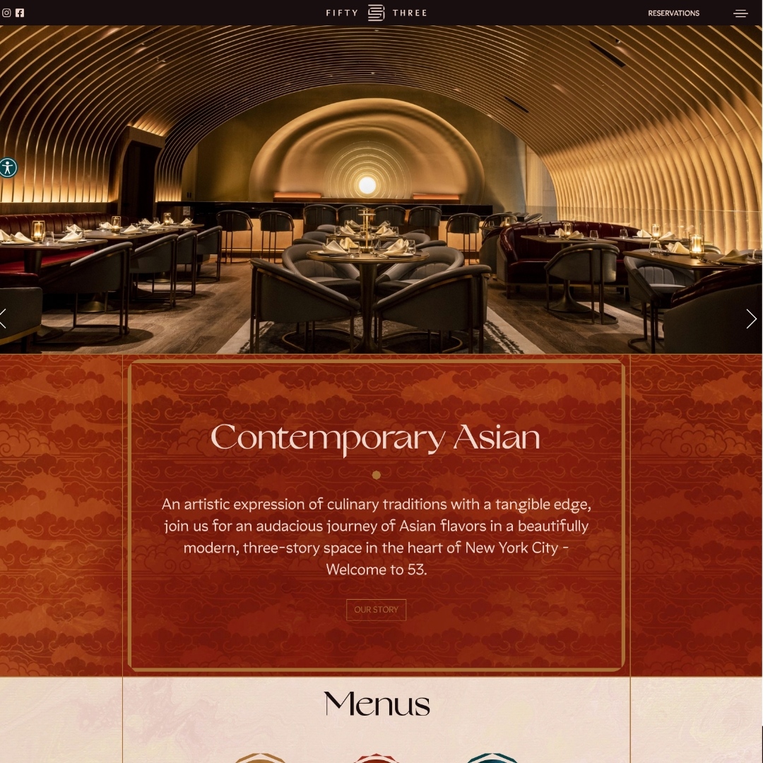 Our latest launch of the 53 Restaurant website here in New York City! Congratulations to Altamarea Group et al! 

53-nyc.com

#restaurantwebsite #websitedesignnyc #orph #onlinemarketing  #marketingdigital #digitalmarketing #digitalagency #branding #website