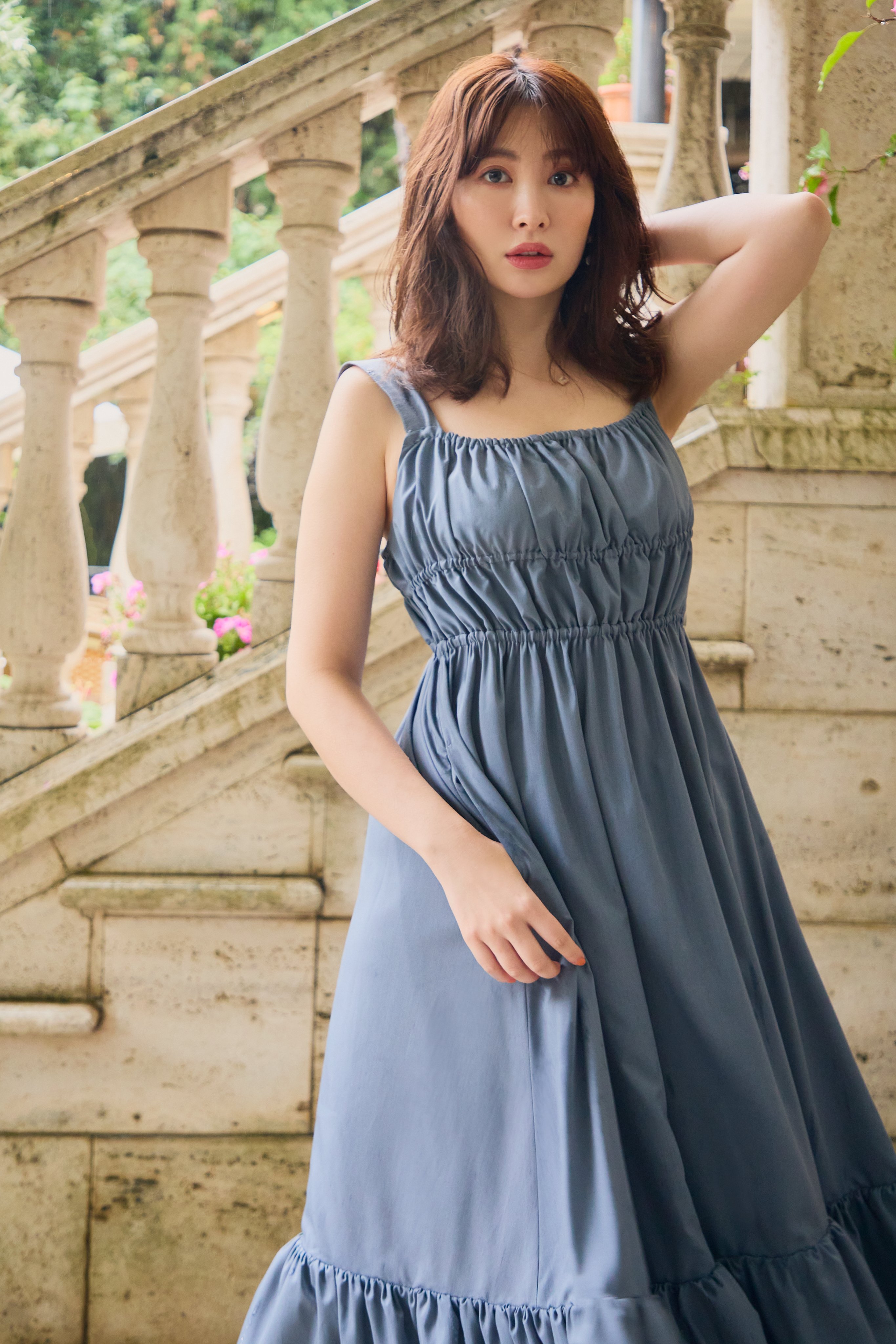 【Her lip to】Double Bow Summer Long Dress