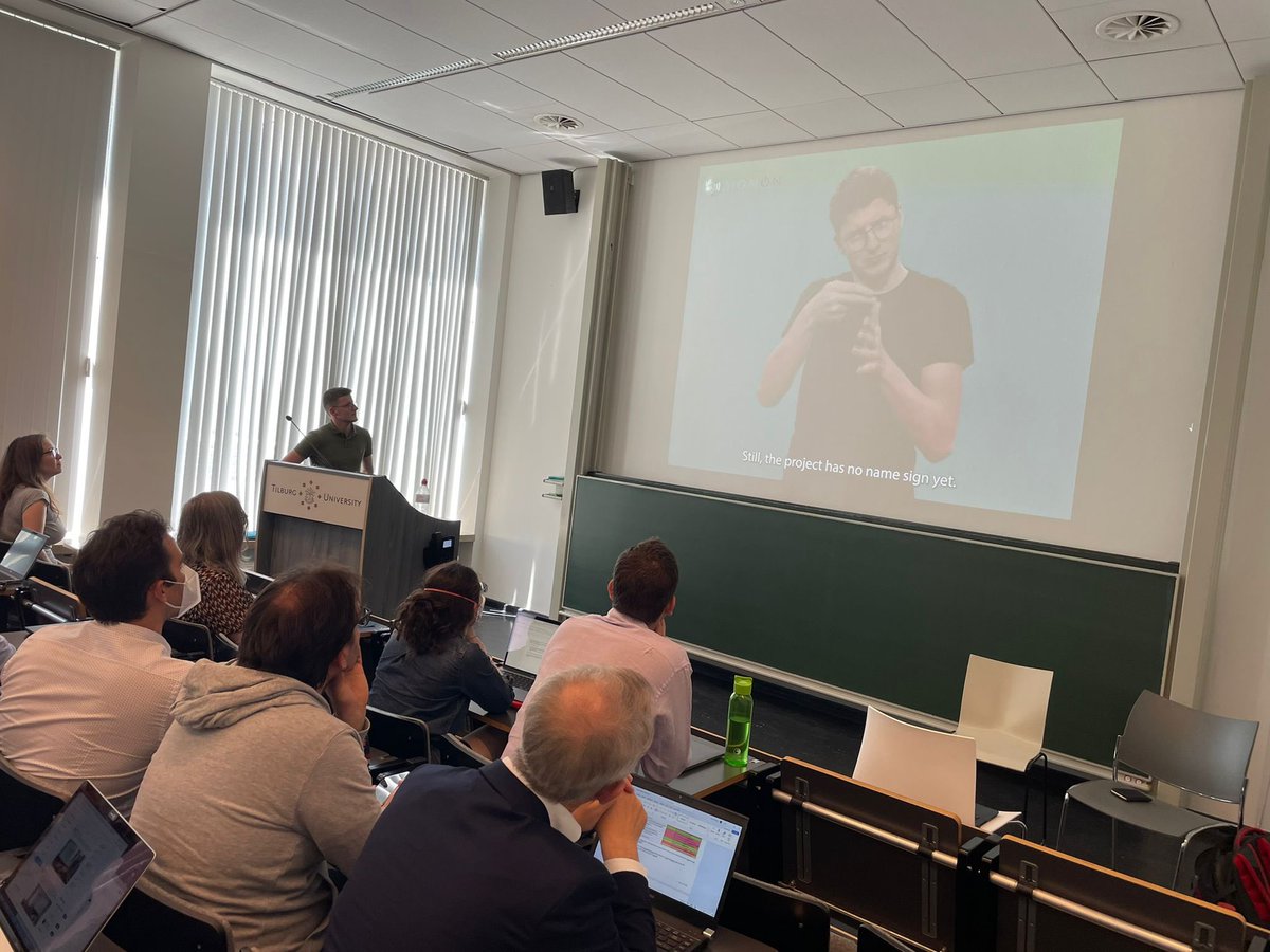 SignONEU's tweet photo. Jaron Garitte (VGTC) tells us what the newly elected name sign of SignON! is. Curious? Coming up next week! @GaritteJaron @VGTCentrum https://t.co/hoO9AMfYnm