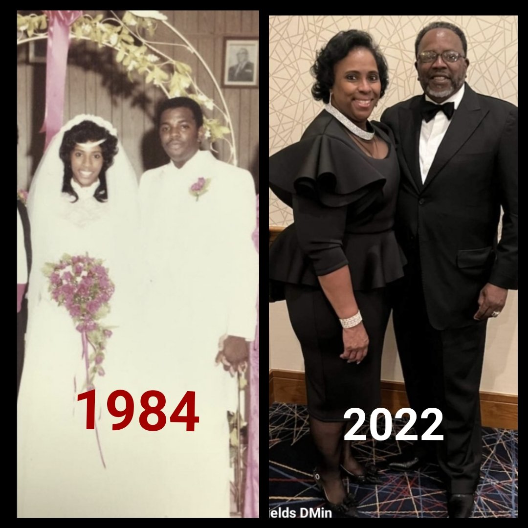 PastorLEFields's tweet photo. It's our Anniversary Kim Fields. 38 years together. Through ups, downs, loss of our fathers, grandparents, my mother, brother, and Hurricane Harvey. Here we still together after 3 pastoral assignments, Louisiana, Illinois and now Texas. Happy Anniversary. https://t.co/gNc5iSA6cQ