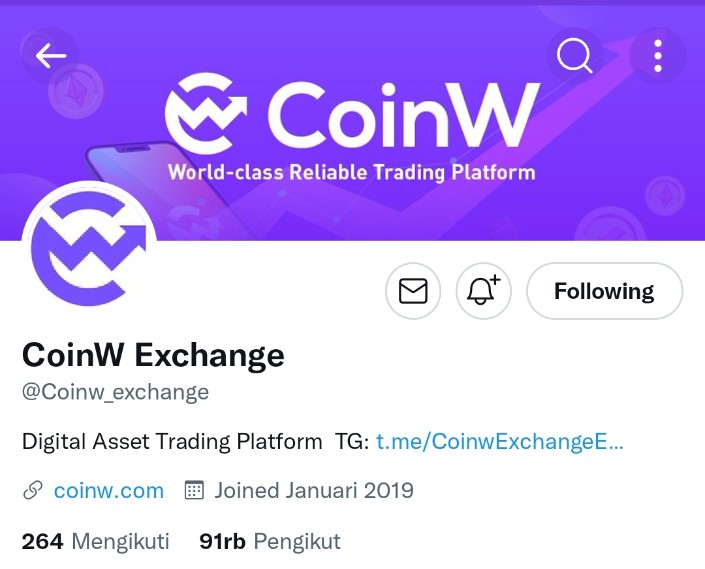 etting003's tweet photo. @Coinw_exchange I hope🙏 https://t.co/m92VNBPunF