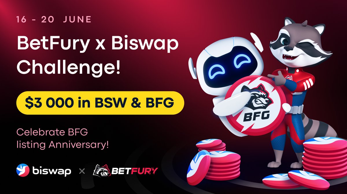 Biswap_Dex's tweet image. 🚀@betfury_gaming &amp;amp; @Biswap_Dex Challenge!🚀 

📆16-20 June 
💵$3 000 in BFG &amp;amp; BSW

🔥Complete simple tasks at @Genki_io
🔥Gather many points
🔥Become one of the 100 winners 
🔥WIN $30 in BFG &amp;amp; BSW

Participate HERE:
box.genki.io/FQS7LW

More details:
bit.ly/3zH4Smj